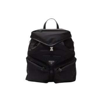 PRADA Fabric With Leather Backpack Men's Black