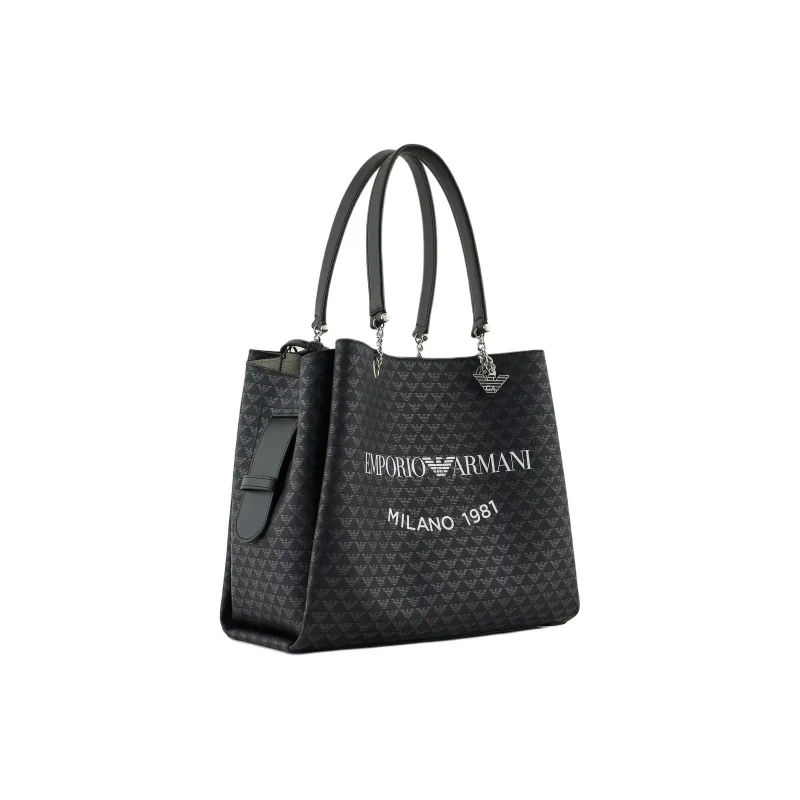 EMPORIO ARMANI Polyester Tote Bag, Shopping Bag, Combo Bag, Shoulder Bag, Crossbody Bag, Handbag Women's Black-1