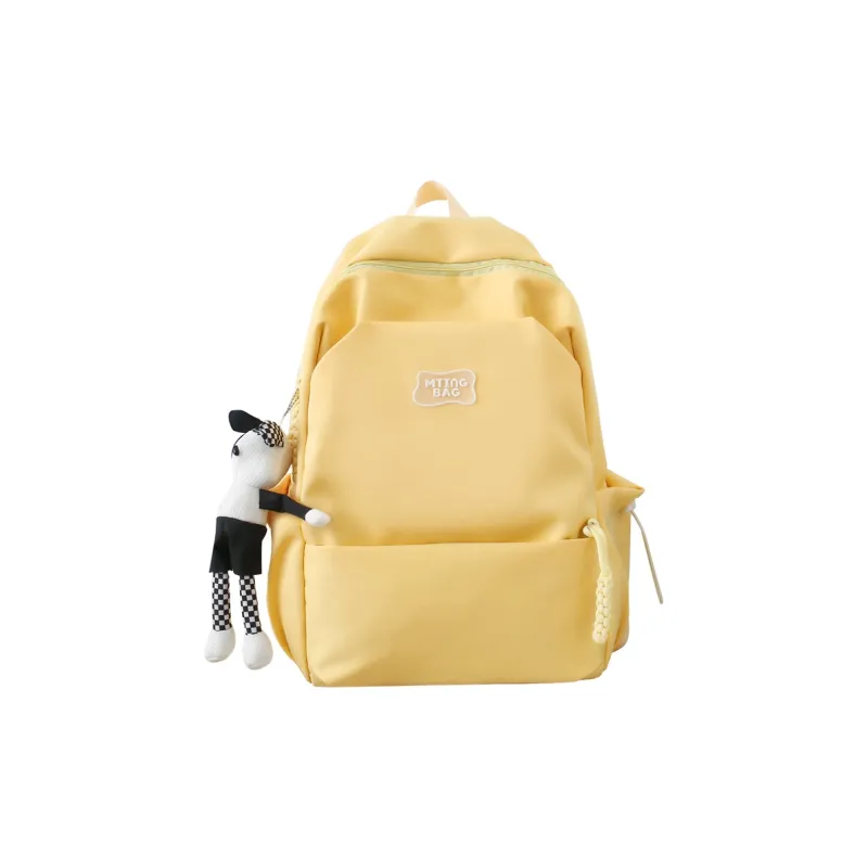 Deli Bear Nylon Backpack Regular Unisex White/Pink Blue/Black Yellow Green-11