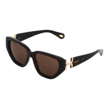 Chloe Acetate Bio-Based Nylon Irregular Shape Sunglasses Women's Tortoiseshell