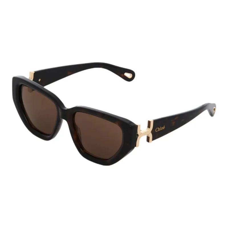 Chloe Acetate Bio Based Nylon Irregular Shape Sunglasses Women's Tortoiseshell-0