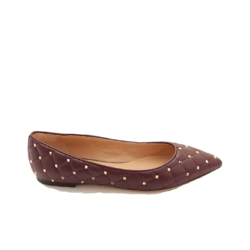 Valentino Rockstud Casual Single Shoes Women's Fuchsia-1