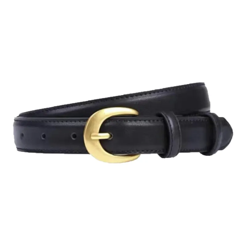 AUGTARLION Minimalist Style Advanced Luxe Suit Trouser Leather Belts Women's Black/Brown Width  2.4cm-2