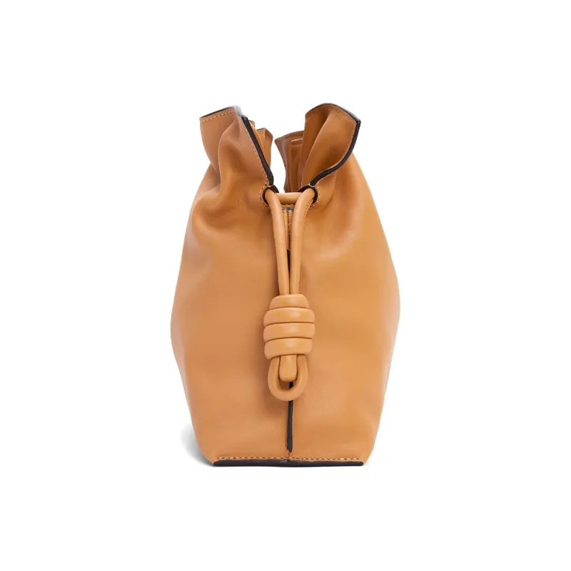LOEWE Flamenco Napa Calf Leather Clutch Shoulder Bag Women's Desert-3