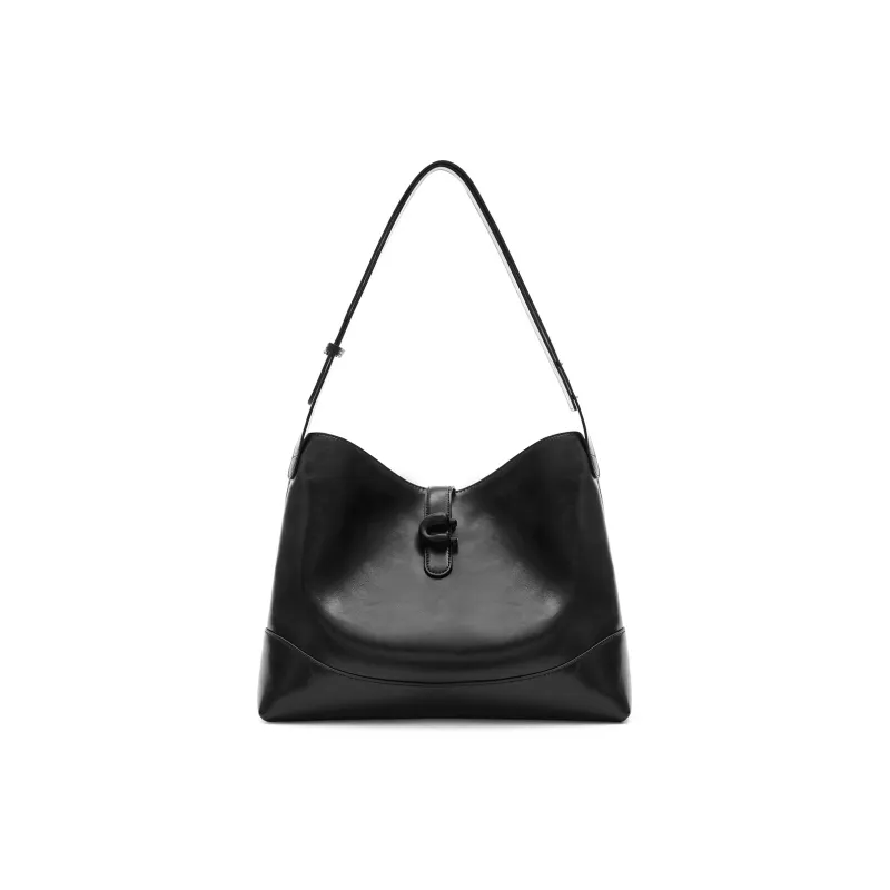 MUVA Microfiber Synthetic Leather Black And White Versatile Crossbody Bag Shoulder Bag Women's-0