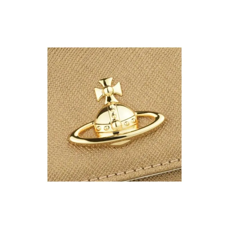 Vivienne Westwood Leather Key Pouch Unisex Gold-5