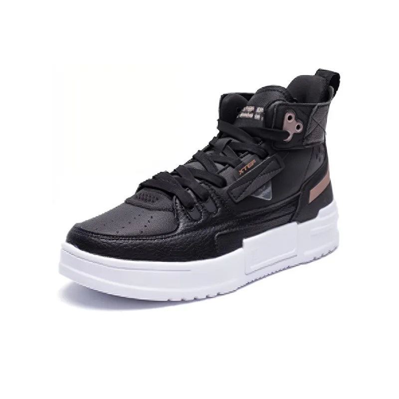 XTEP Reverse War 3.0 Coverage Lightweight Breathable High Top Skateboard Shoes Women's Black-2