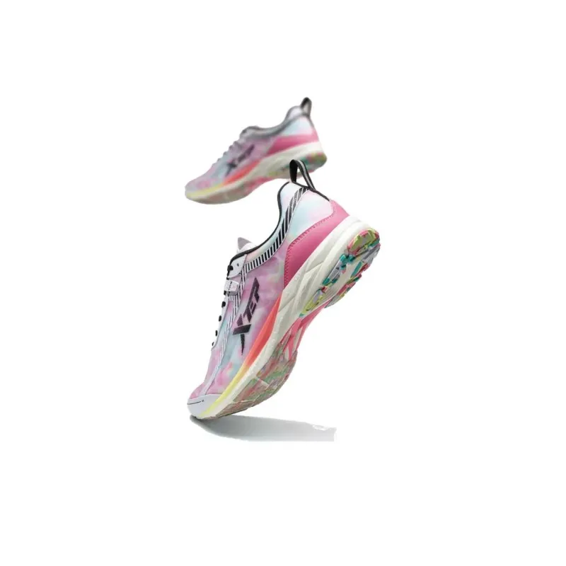 XTEP Race 160 Breathable Moisture Wicking Coverage Quick Dry Low Top Running Shoes Women's White Pink Green-4