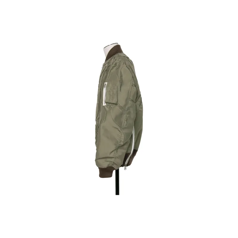 Sacai Patchwork Zipped Bomber Jacket-2