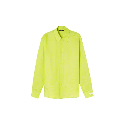 VERSACE Shirts Men Ochre Yellow