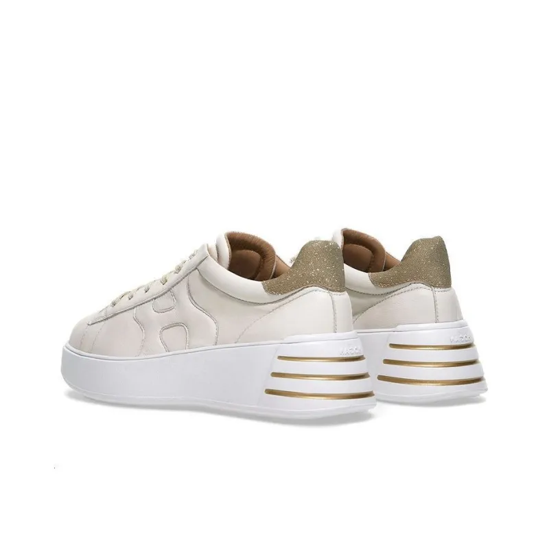 HOGAN Rebel Cushioning, Slip Resistant, And Abrasion Resistant Low Top Casual Shoes Women's Ivory White-2