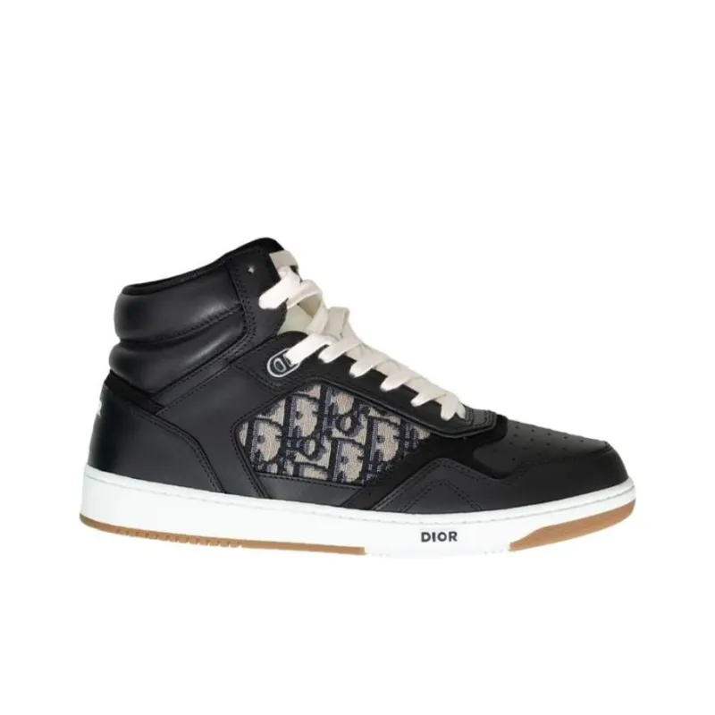 DIOR B27 High Top Black Beige Black DIOR Oblique Jacquard-1