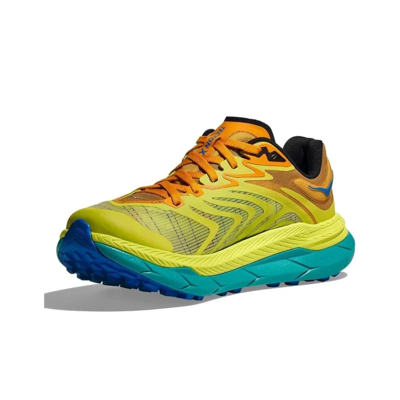 HOKA ONE ONE Tecton X Cushioning Slip Resistant Low Top Running Shoes Men's Yellow-2