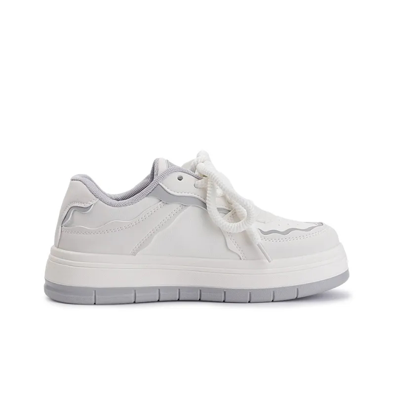 Miss Zhang Low Top Skateboard Shoes Women's White Gray-1
