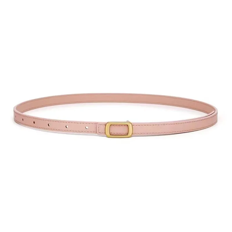 AUGTARLION Trendy Fashion Dress Decoration Smooth Buckle Leather Belts Women's Black/Pink Width  1.5cm-4