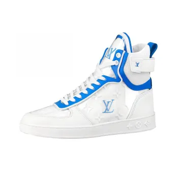 LOUIS VUITTON Boombox Ankle Sneakers 'White Blue' Women's