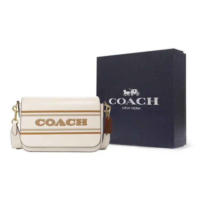 COACH Pebbled Leather Envelope Bag, Shoulder Bag, Crossbody Bag Women's White-5