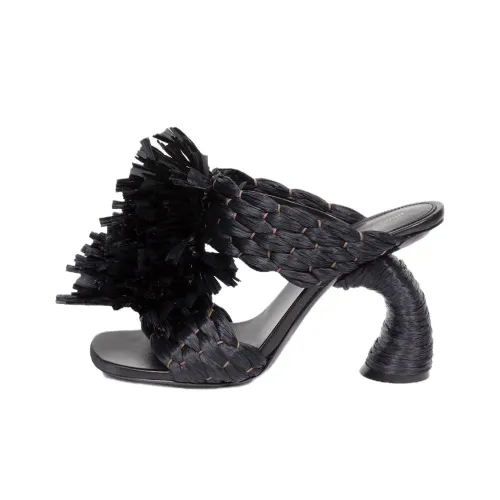 DRIES VAN NOTEN 95mm Fringed Woven-raffia Mules