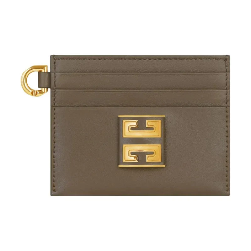 GIVENCHY 4G Cow Leather Card Clip Card Holder Women's Taupe-2