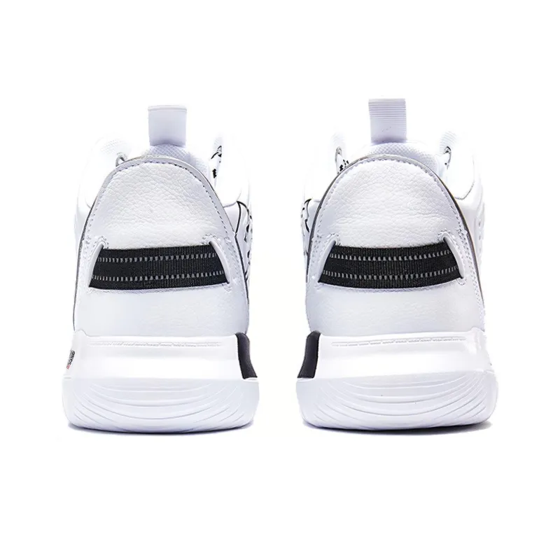 XTEP Coverage Anti Slip And Wear Resistant Mid Top Skateboard Shoes Men's White Black-3