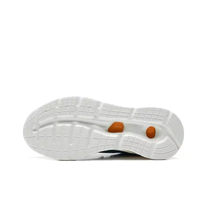 QIAODAN Anti Slip Wear Resistant Low Top Running Shoes Men's White Blue-4