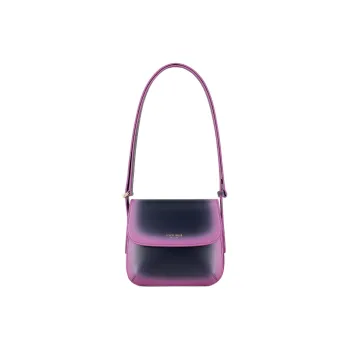 GIORGIO ARMANI Cow Leather Shoulder Bag Crossbody Bag Women's Navy Stacked Purple