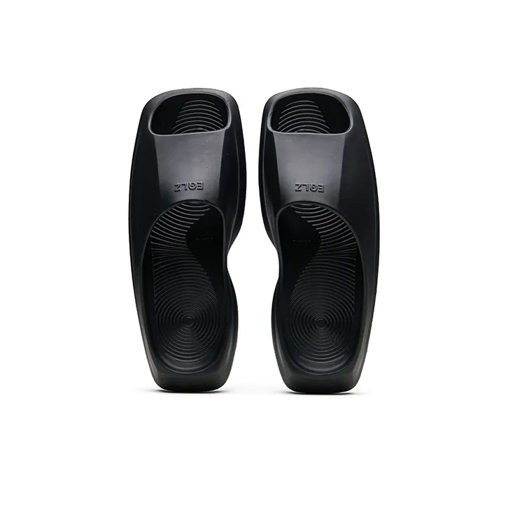 EQLZ EQUALIZER Quiet Abrasion Resistant Slide Slippers Unisex Ghost Black-3