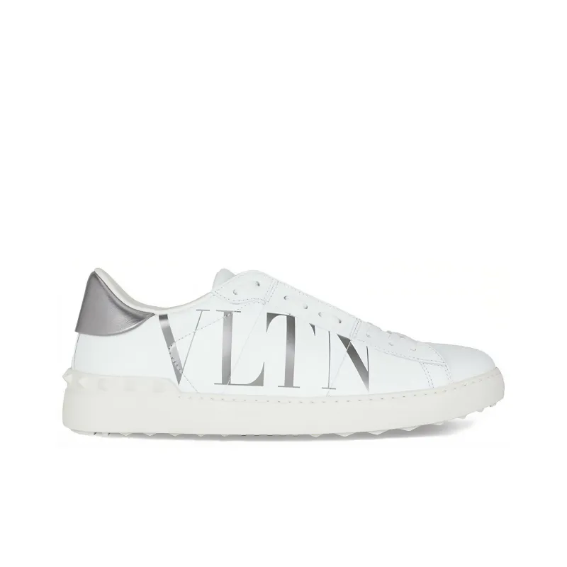Valentino Open Low Top Stylish Skateboarding Shoes Men's White Silver-1