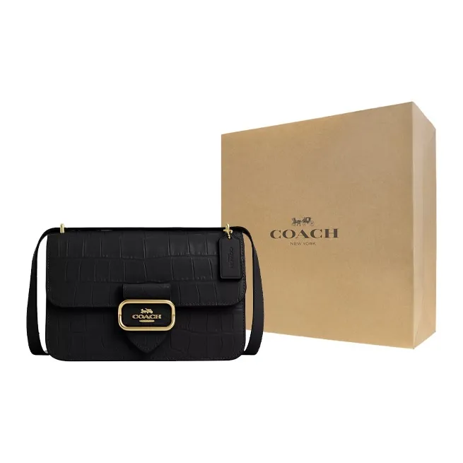 COACH Morgan Cow Leather Small Square Bag Shoulder Bag Crossbody Bag Large Size Women's Black-6