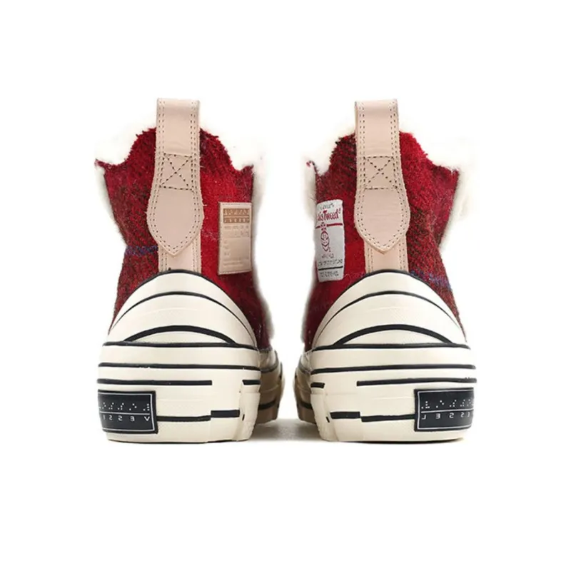 VESSEL G.O.P. Winter Highs Cherry Red Non slip Lightweight High Top Skateboard Shoes Women's Red White-4