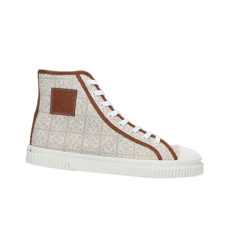 LOEWE High Top Stylish Skateboarding Shoes Women's Brown-1