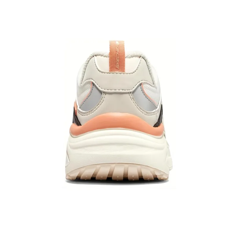 Skechers Dlites Wave Shoes 'White Black Orange' Women's-2