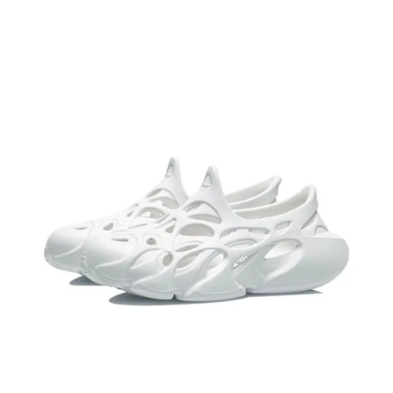 LiNing BADFIVE Fast Recovery Slide Clogs Men's White-2