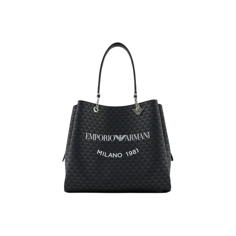 EMPORIO ARMANI Polyester Tote Bag, Shopping Bag, Combo Bag, Shoulder Bag, Crossbody Bag, Handbag Women's Black-0