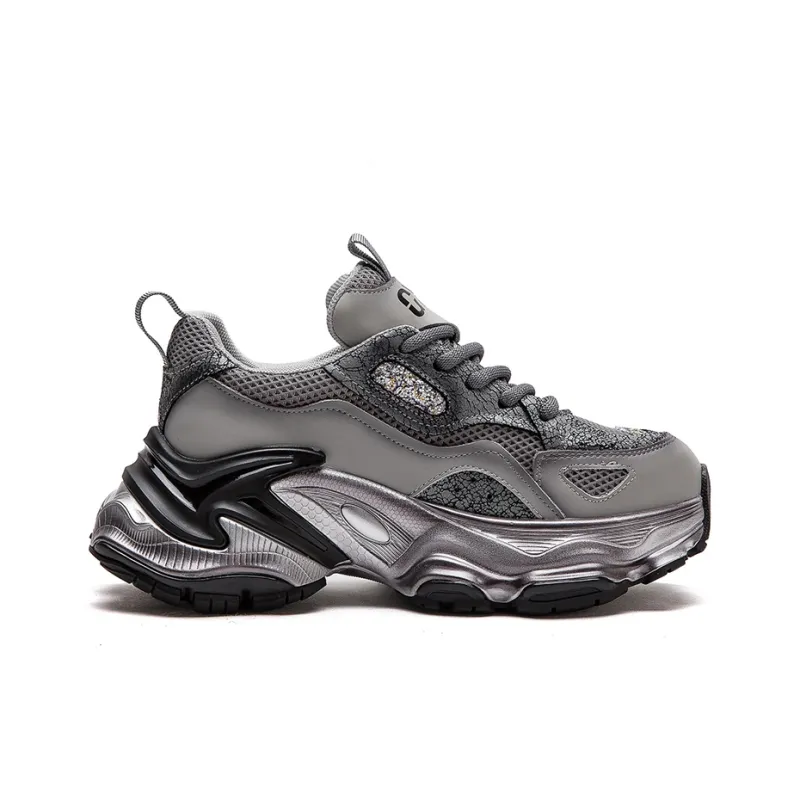 CHOVO Slip-Resistant Breathable Lightweight Chunky Sneakers 6cm Women's-1