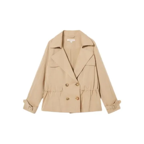 YINER GoodLand Trench Coats Women's Khaki