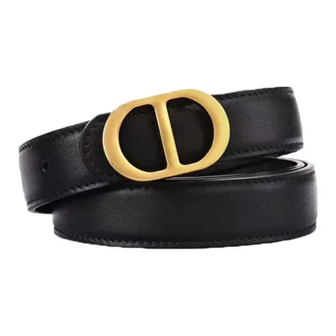 AUGTARLION Minimalist Style Comfortable Casual Jeans Leather Belts Women's Black/Brown Width 2.3cm-1