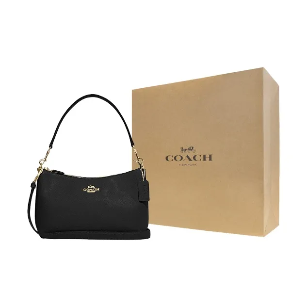 COACH Cow Leather Portable Crossbody Bag, Shoulder Bag Medium Size Women's Black-9