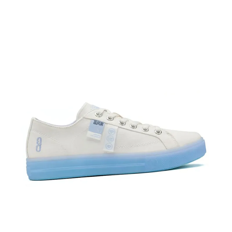 361° Abrasion Resistant, Balanced, Lightweight, Breathable, And Supportive Low Top Skateboard Shoes Women's White Blue-1