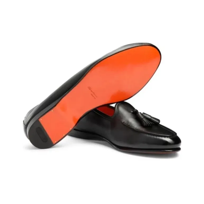 Santoni Andrea Tassel detail Leather Loafers-4