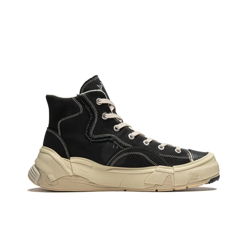 LiNing Wuji MID Cushioning Wear Resistant Balance High Top Skateboard Shoes Men's Black-1