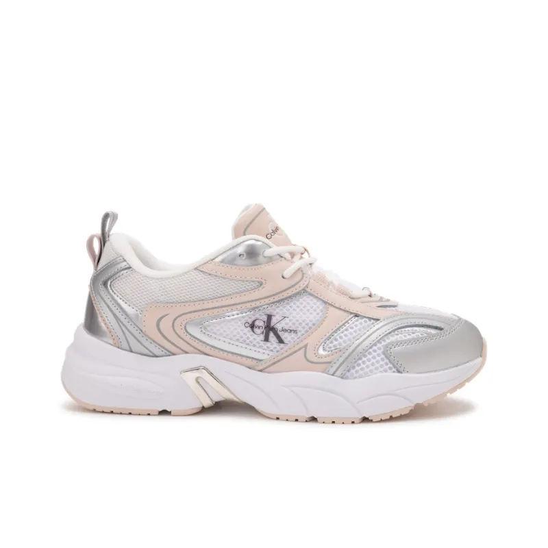 CKJ CALVIN KLEIN JEANS Low Top Chunky Sneakers Women's White Pink-1