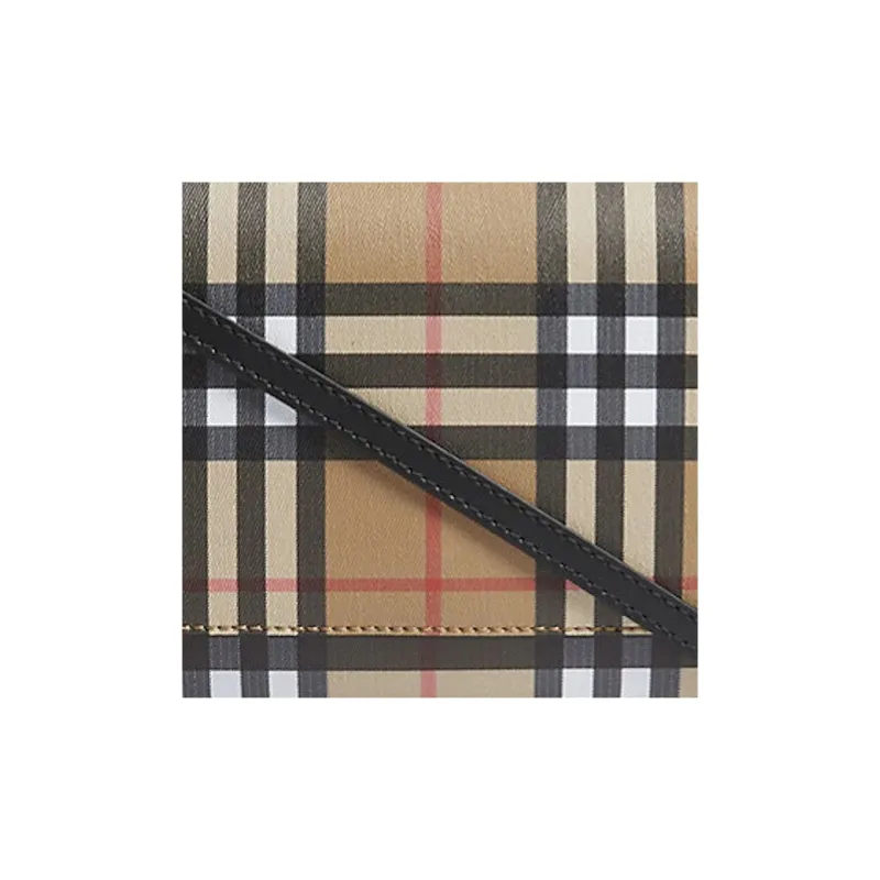 Burberry Hampshire Crossbody Vintage Check Leather Beige-3