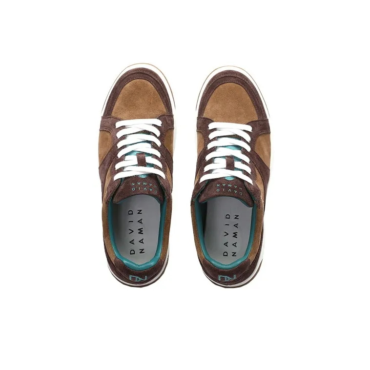 DAVID NAMAN Low Top Skateboard Shoes Men's Camel-4