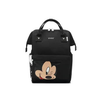 Disney Nylon Backpack Unisex Light Gray Pink Black
