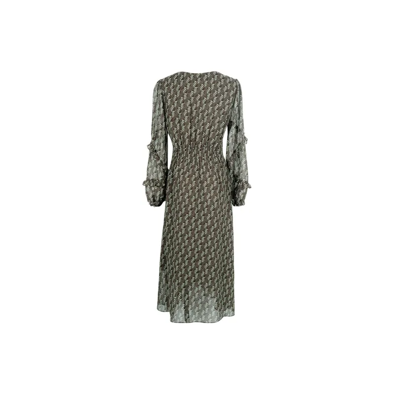 MISSSHINE Long Sleeved Dresses Women's Coffee-1