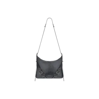 GIVENCHY Voyou Shiny Grained Cow Leather Shoulder Bag Crossbody Bag Men's Dark Gray