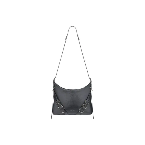 GIVENCHY Voyou Shiny Grained Cow Leather Shoulder Bag Crossbody Bag Men's Dark Gray