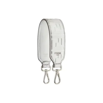 FENDI Calfskin Shoulder Strap Bag Straps Mini Women's Silver