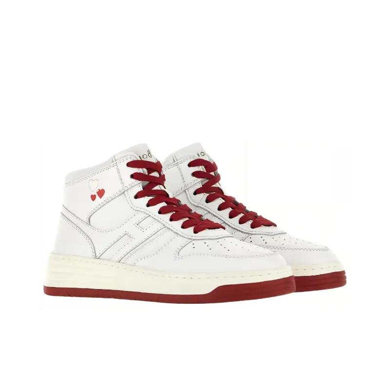 HOGAN H630 Stylish Skateboarding Shoes Women's White Red-2